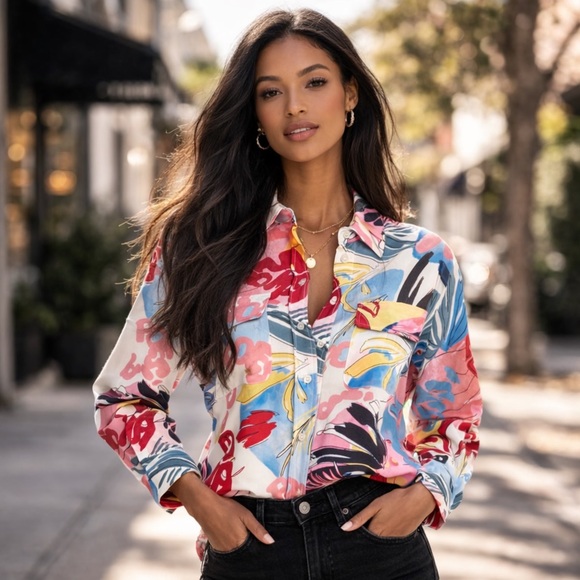 Marella 100% Silk Floral Print Top - Picture 7 of 7